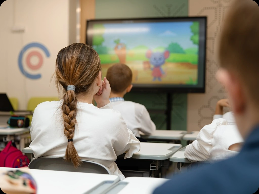 Діти дивляться мультфільм про небайдужість