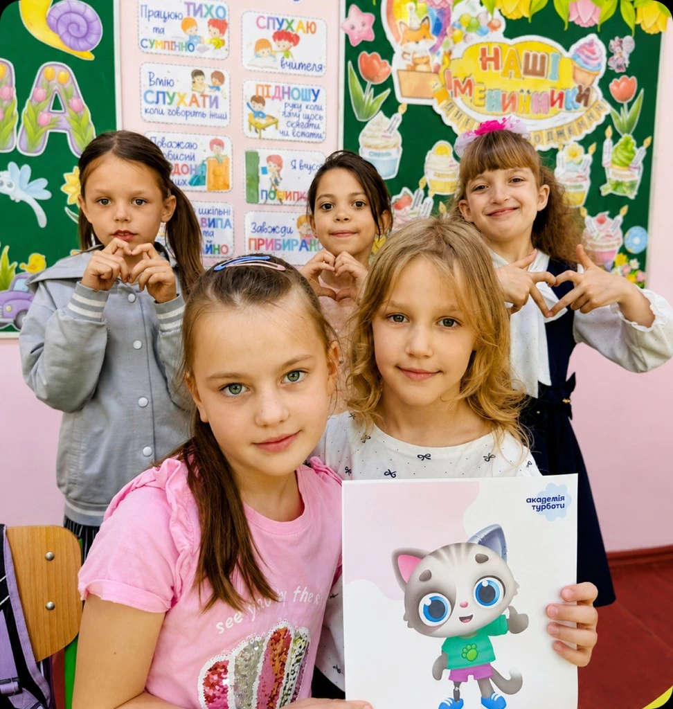 Дівчата з листівкою Котика Паскаля